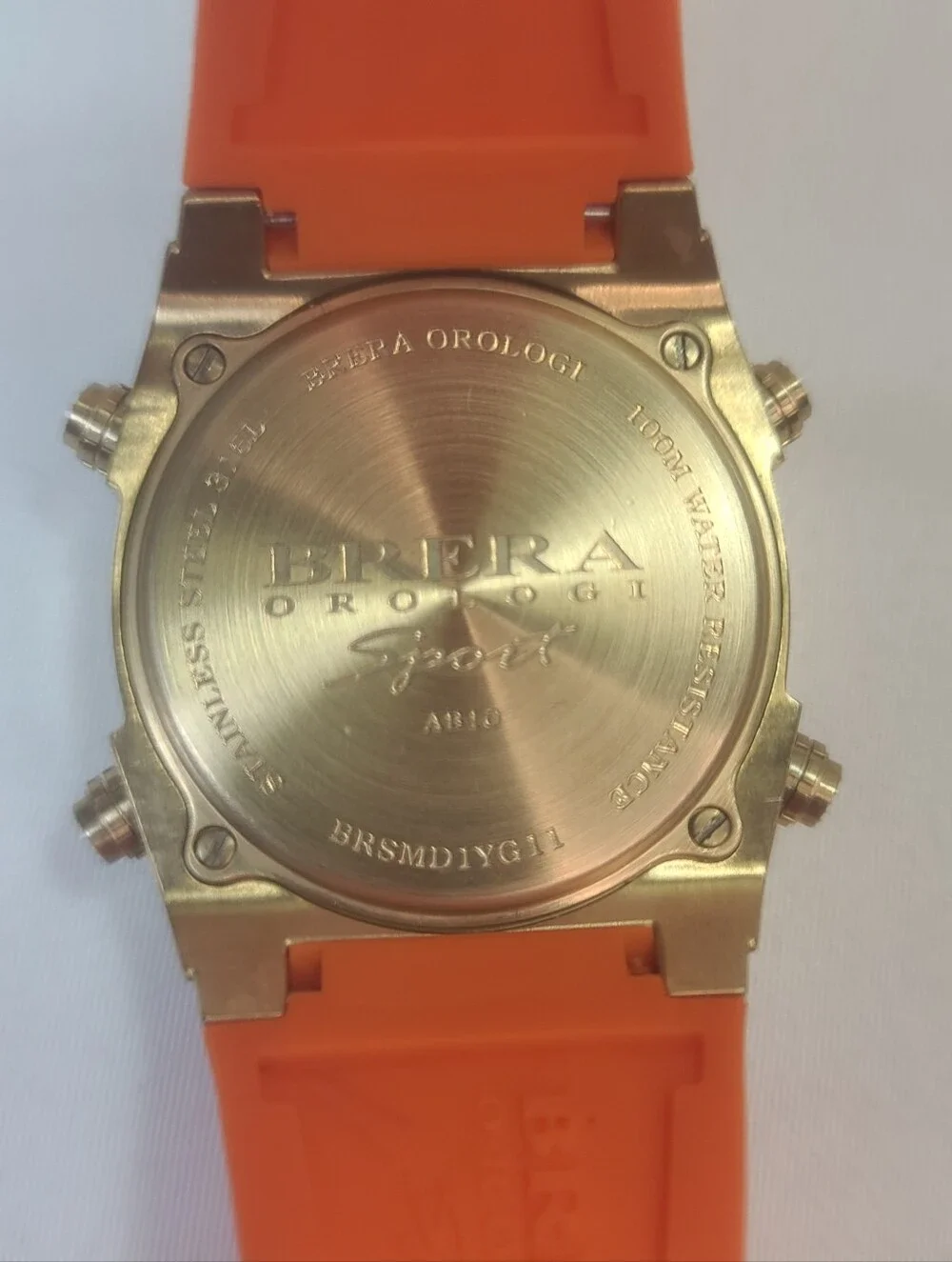 Brera Orologi Digital Sport Orange Band Watch